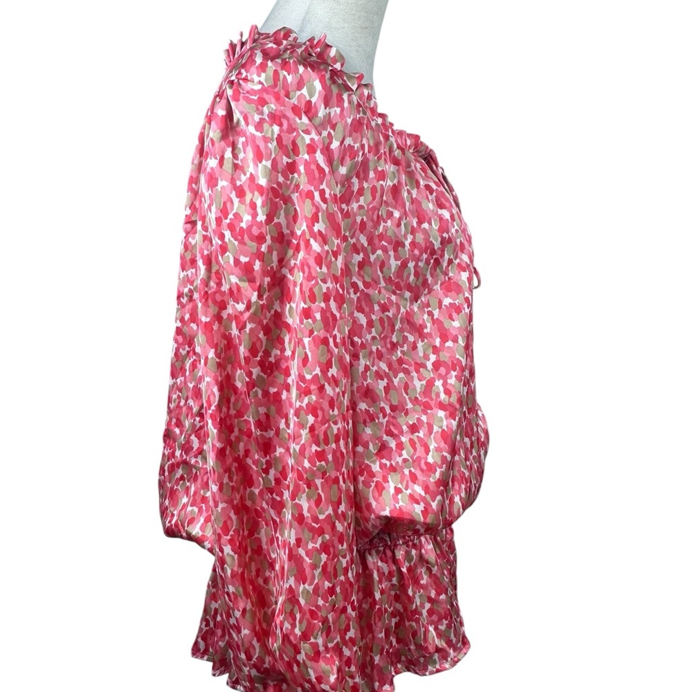 Cynthia Steffe Coral Print Blouse size XL - Picture 6 of 11
